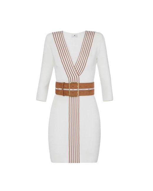 Elisabetta Franchi White Short Dresses