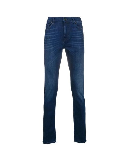 7 For All Mankind Blue Slim Fit Jeans for men