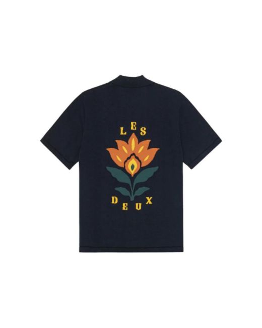 Les Deux Blue Short Sleeve Shirts for men