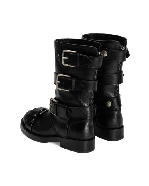 Dolce & Gabbana Black Leder-Stiefeletten