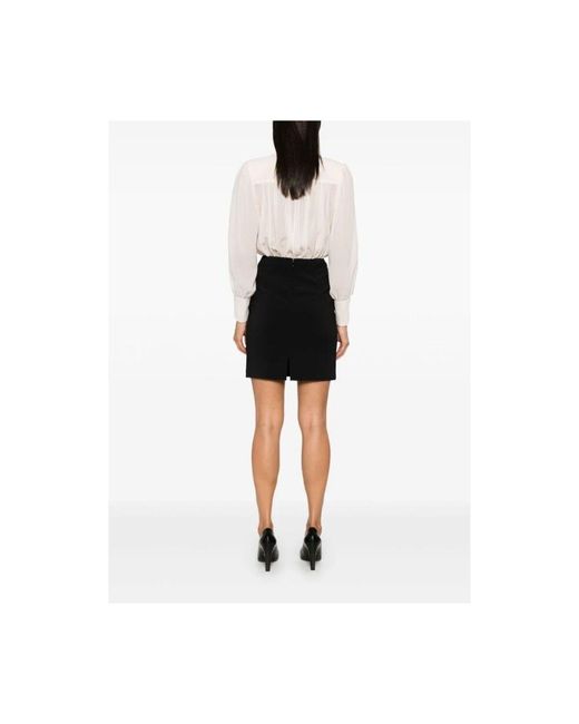 Elisabetta Franchi Black Tiefer v-ausschnitt plissierte kleid