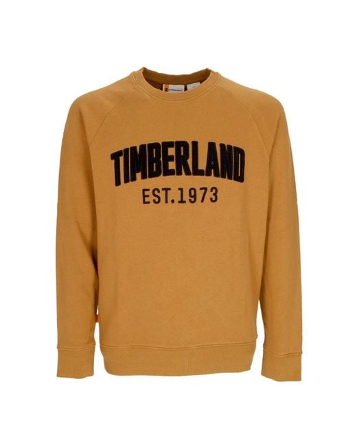 Timberland Brown Lightweight Crewneck Sweatshirt Modern Wash Brand Sweat for men