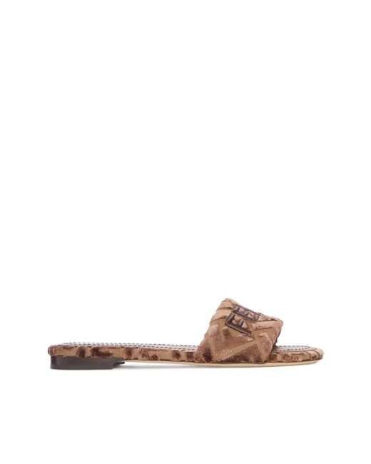 Fendi Brown Sliders