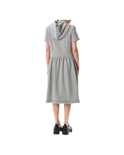 Comme des Garçons Gray Graues Kapuzen-Sweatshirt-Kleid