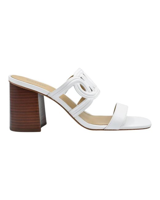 Michael Kors White Heeled Mules