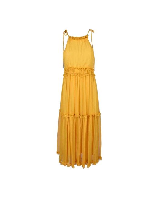 WEILI ZHENG Yellow Summer Dresses