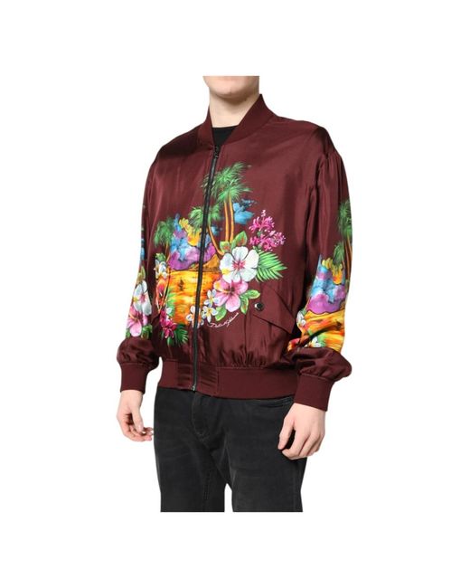 Dolce & Gabbana Red Bomber Jackets for men
