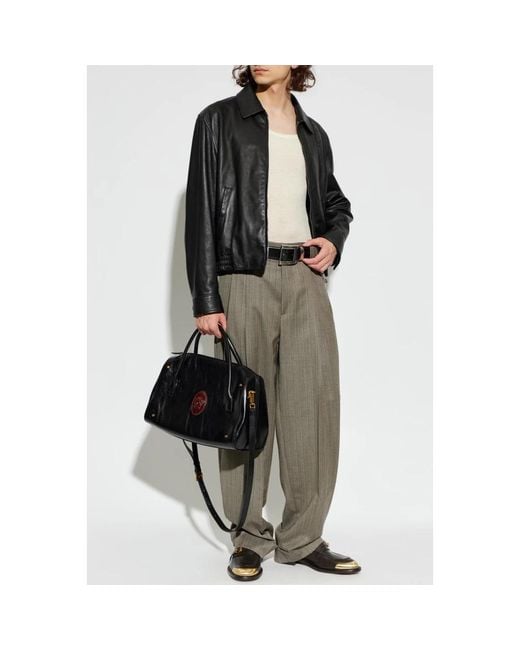 Leather Jackets Versace pour homme en coloris Black