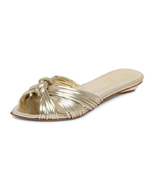 NCUB Schoenen ,Geel ,Dafne Laminaat Slippers in het White