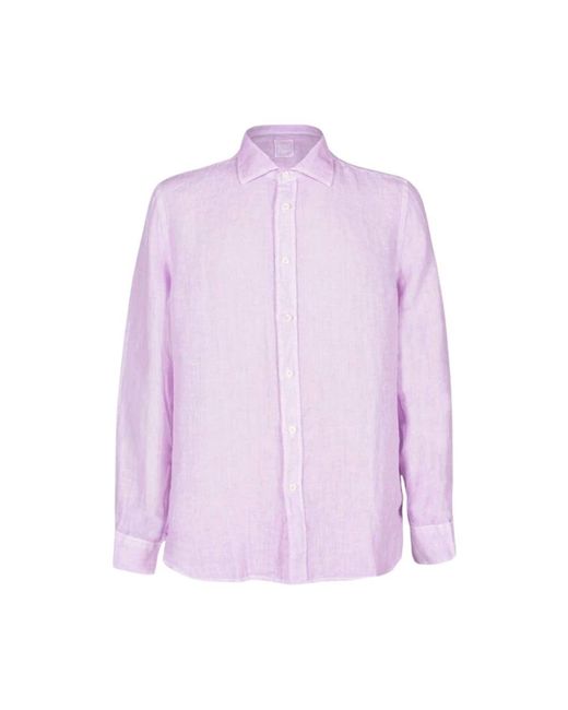 120% Lino Purple Casual Shirts for men