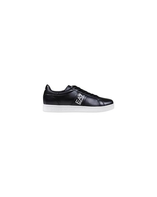 EA7 Ledersneaker Mit Schnürung in Black für Herren