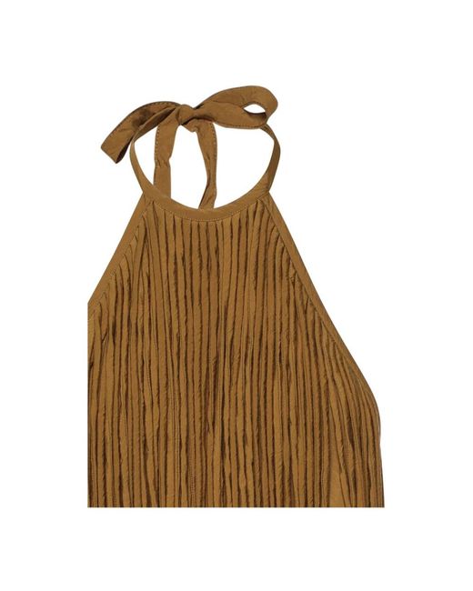 Pinko Brown Sleeveless Tops