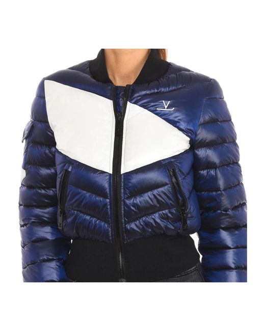 Vuarnet Jassen ,Blauw ,Gewatteerd Jack Met Ronde Hals En Rits in het Blue