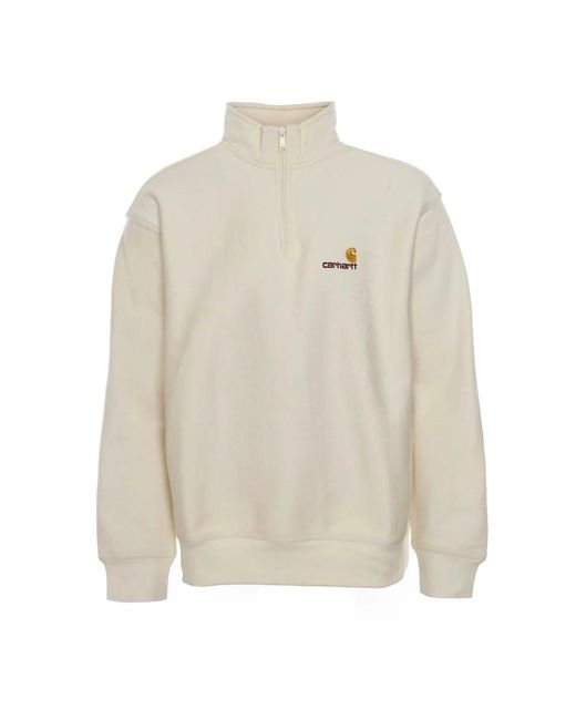 Carhartt Hoodies & Sweatvesten ,Katoen Half Zip American Script Sweatshirt in het White voor heren