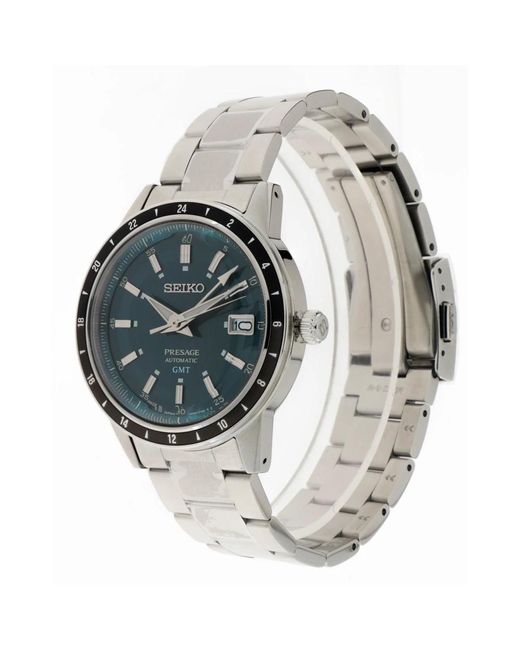 Seiko Accessoires ,Blauw ,Presage Style 60's Automatisch Gmt Horloge in het Metallic