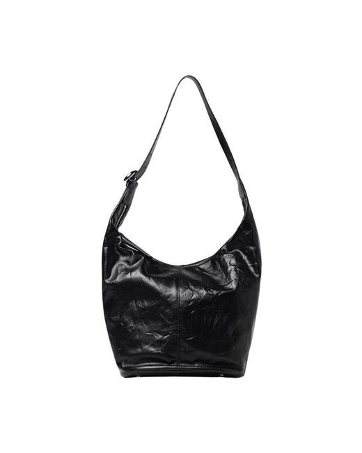 Coccinelle Black Schwarze Leder Hobo Schultertasche