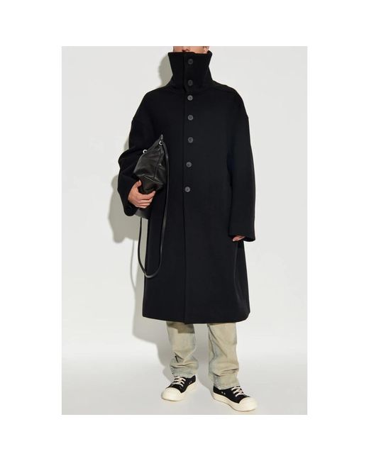 Rick Owens Black Single-Breasted Coats for men