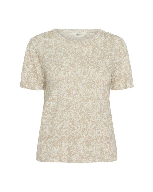 Part Two Natural Französisches eichenrosen-print t-shirt