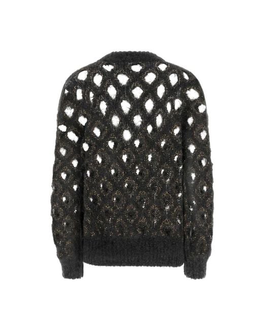 Brunello Cucinelli Black Round-Neck Knitwear