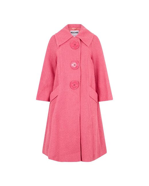 Moschino Pink Single-Breasted Coats