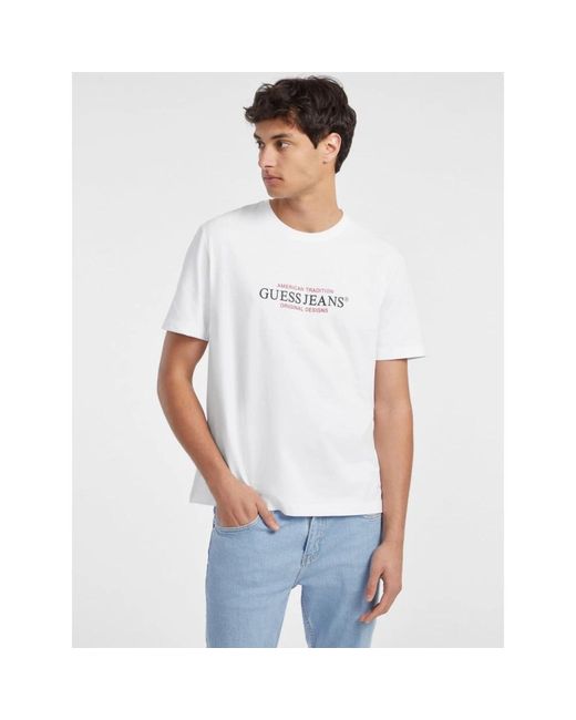 Guess American Trade Tee in het White voor heren