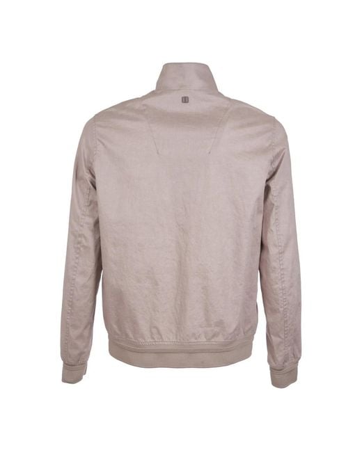 DUNO Jassen ,Linnen Sand Bomber Jacket in het Gray voor heren