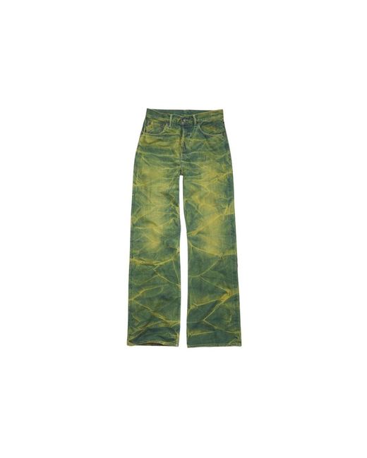 Acne Green Wide Jeans for men