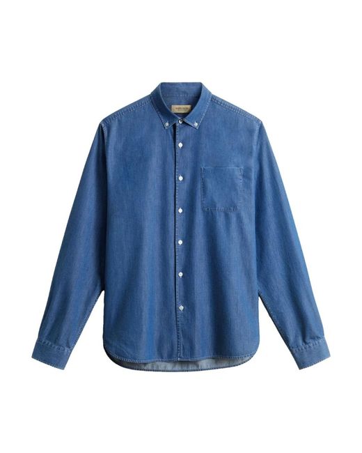 Woolrich Blue Denim Shirts for men
