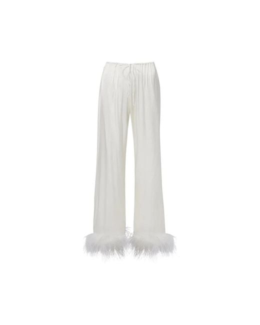 Oseree White Wide Trousers