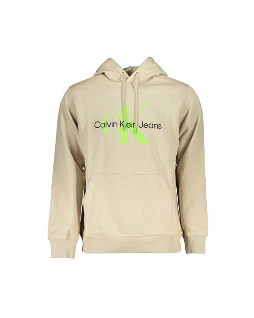 Calvin Klein R baumwoll-kapuzenpullover mit kontrastdetails in Green für Herren