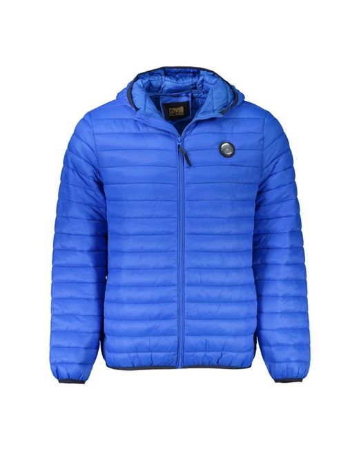 Roberto Cavalli Jassen ,Blauw ,Langsleeve Jas Met Capuchon in het Blue voor heren