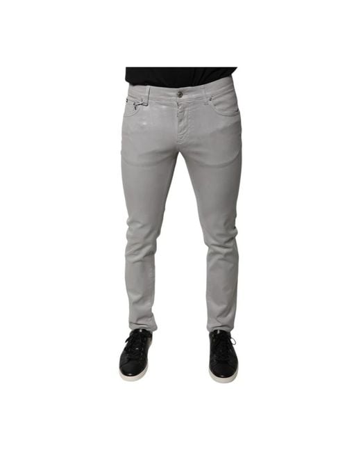 Dolce & Gabbana Gray Skinny Trousers for men