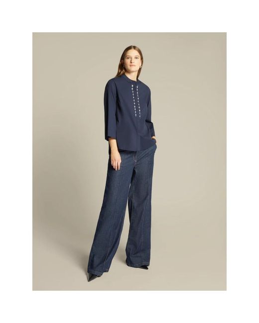 Elena Miro Blue Blouses