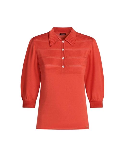 Kiton Tops ,Rood ,Zijden Poloshirt in het Red