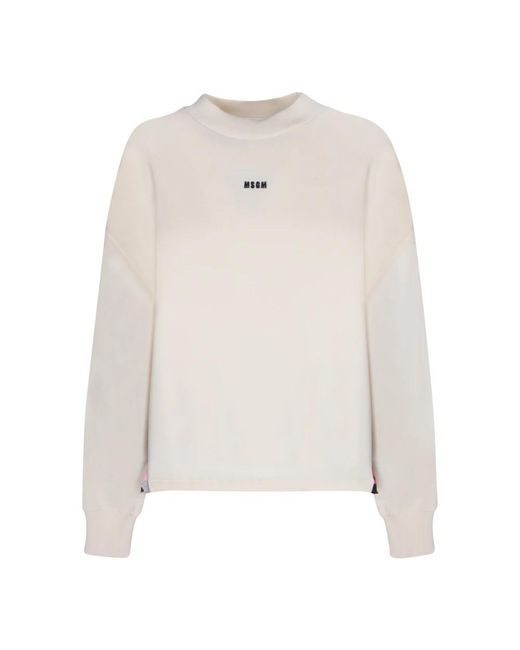 MSGM White Round-Neck Knitwear