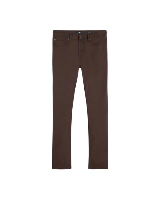 7 For All Mankind Brown Slim Fit Jeans for men