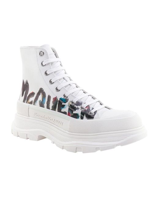 Alexander McQueen White Lace-Up Boots for men