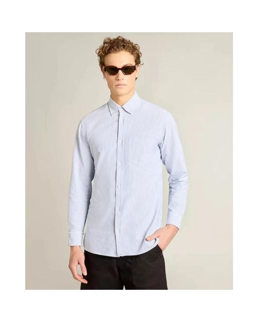 Golden Goose Deluxe Brand Blau Gestreiftes Hemd Regular Fit in Blue für Herren