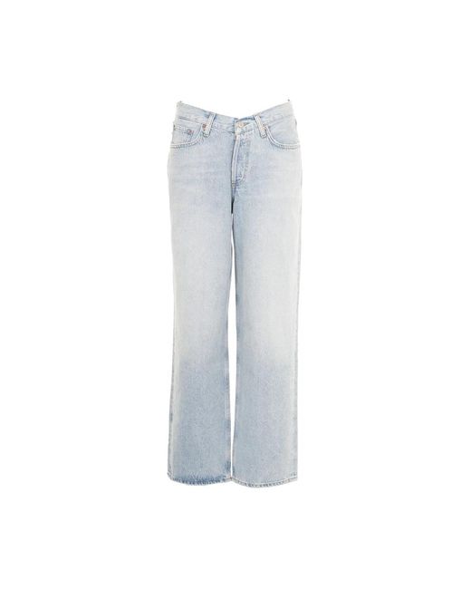 Agolde Blue Blaue V-Taille Baggy Jeans