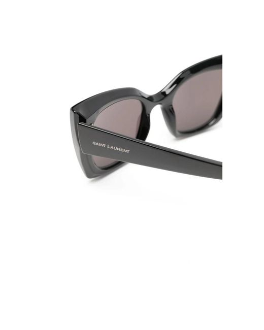 Saint Laurent Gray Schwarze sonnenbrille mit originalzubehör