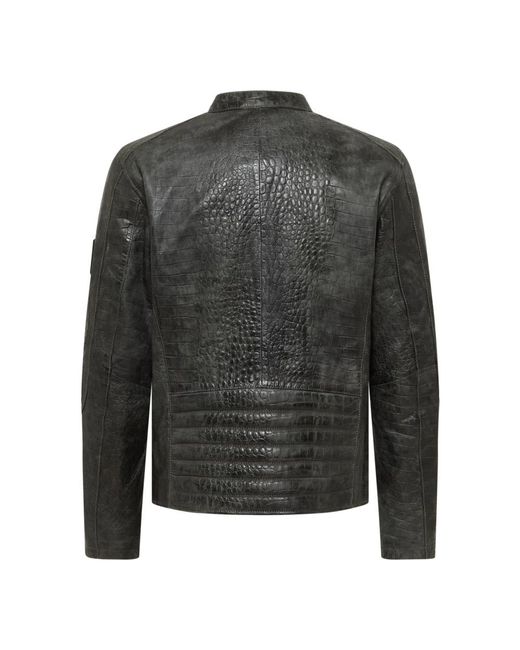 carlo colucci Jassen ,Groen ,Leer Jassen in het Gray voor heren