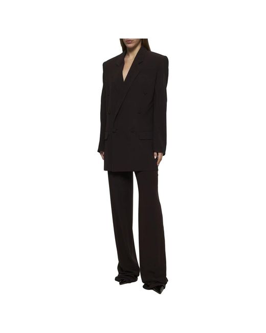 Saint Laurent Wide Trousers in het Black