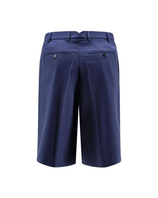 AMI Korte Broeken ,Blauw ,Wol Virgin Wool Pleated Shorts in het Blue voor heren