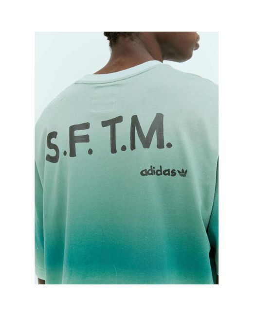 Adidas Gradient logo print crewneck t-shirt in Green für Herren