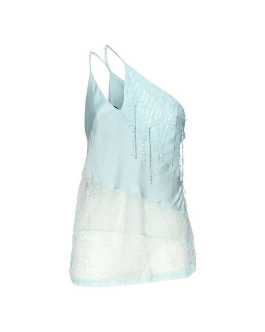 Pinko Blue Sleeveless Tops