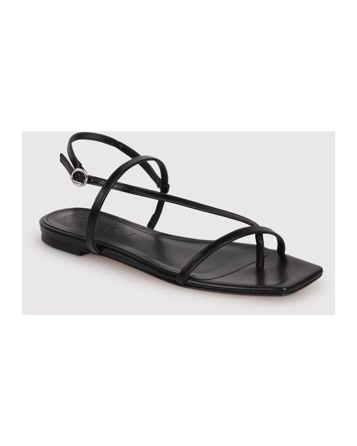Aeyde Black Flat Sandals