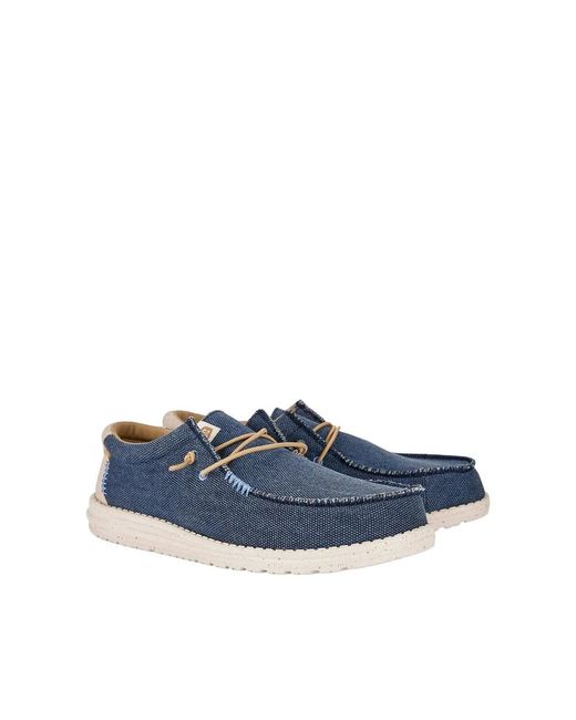 Hey Dude Blue Laced Shoes for men
