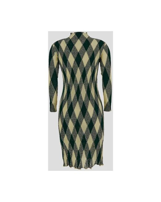 Burberry Green Baumwoll plissiertes kleid