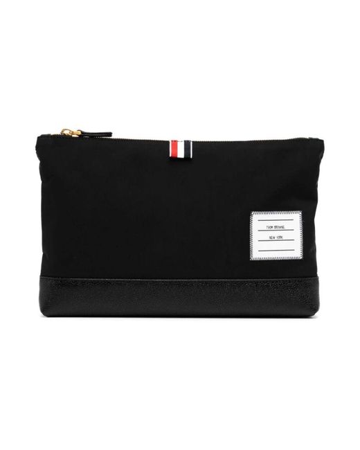 Thom Browne Schwarze Clutch Mit Reißverschluss Oben in Black für Herren