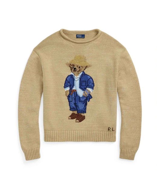 Polo Ralph Lauren White R bärenlogo-strickpullover